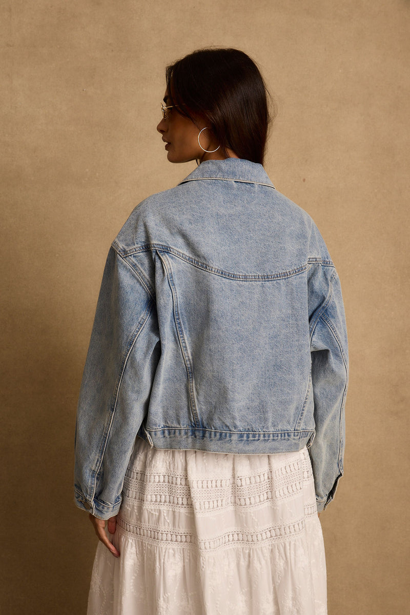 Scout Denim Jacket paired with complementary accessories for a polished look.