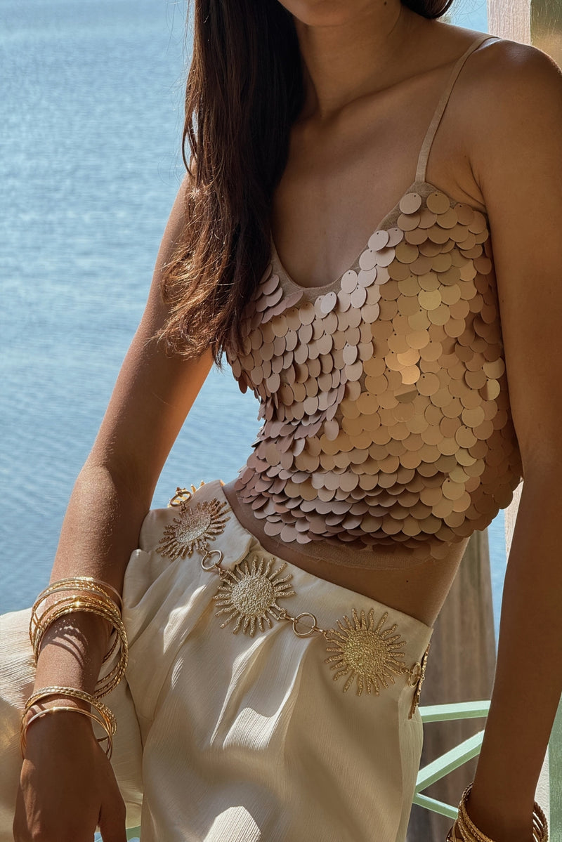 Seaton Rose Gold Payette Tank
