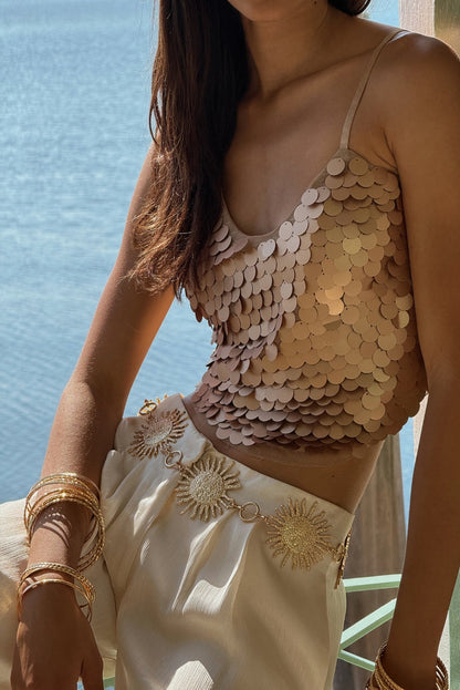 Seaton Rose Gold Payette Tank