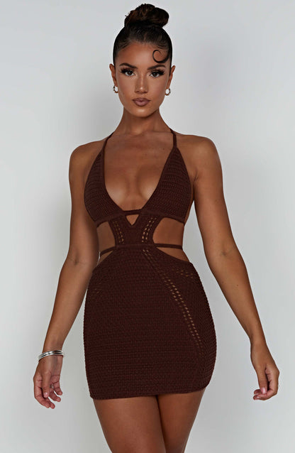 Selena Mini Dress - Chocolate Dress Babyboo Fashion Premium Exclusive Design