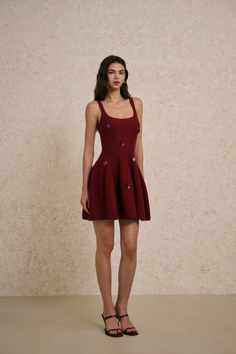 Sequin floral mini dress