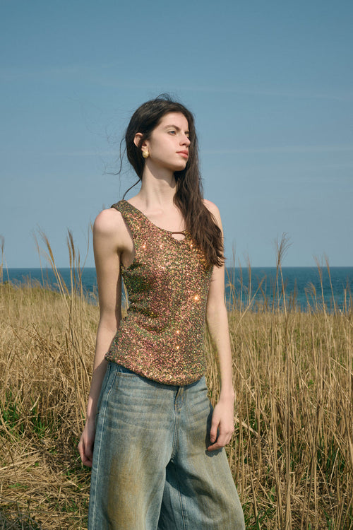 Sequin sparkle tank