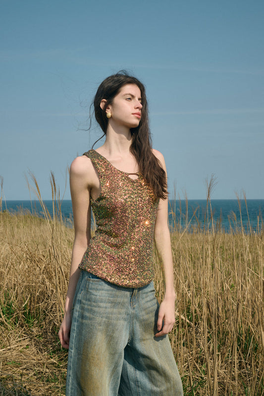 Sequin sparkle tank