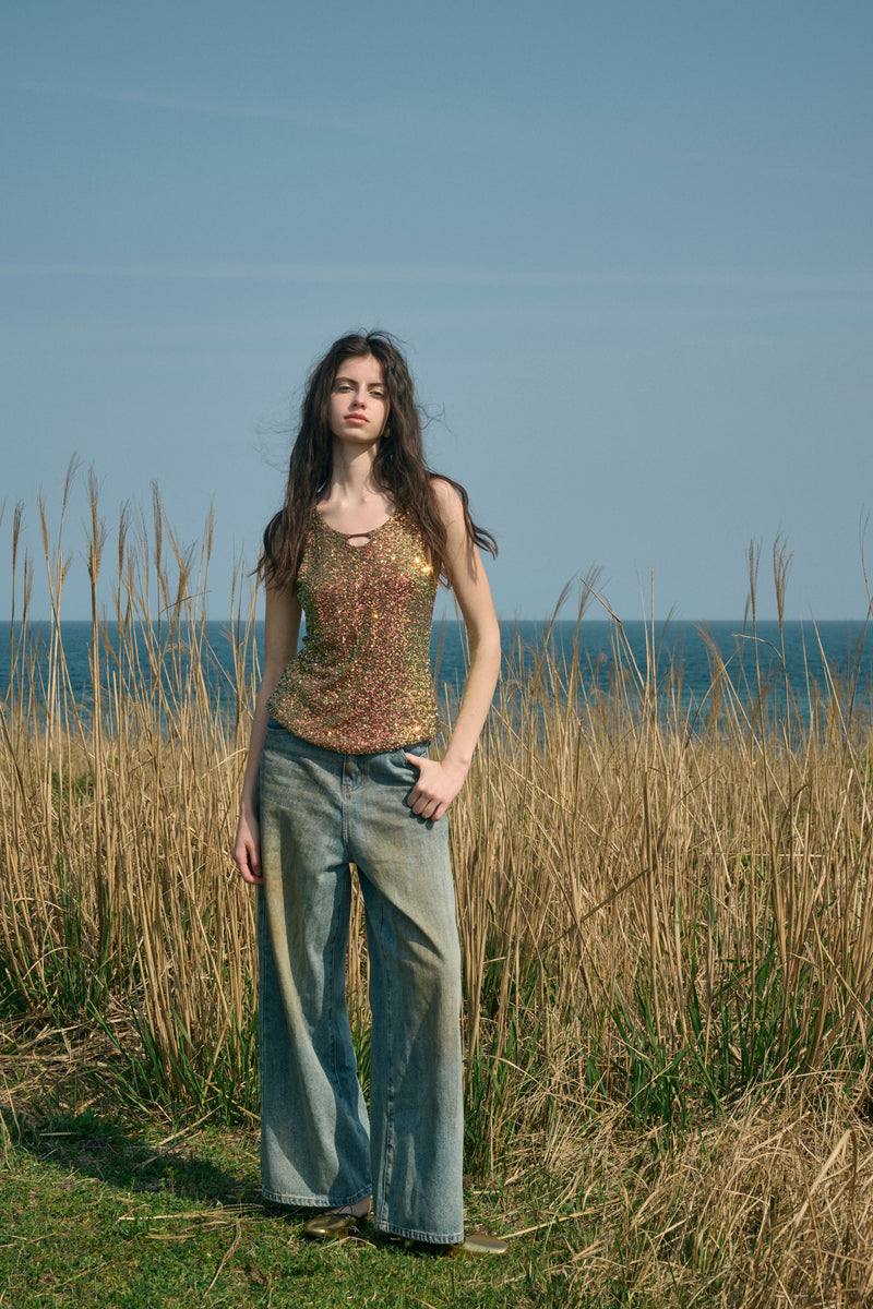 Sequin sparkle tank