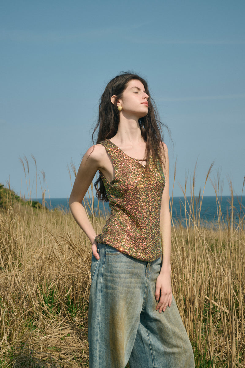 Sequin sparkle tank