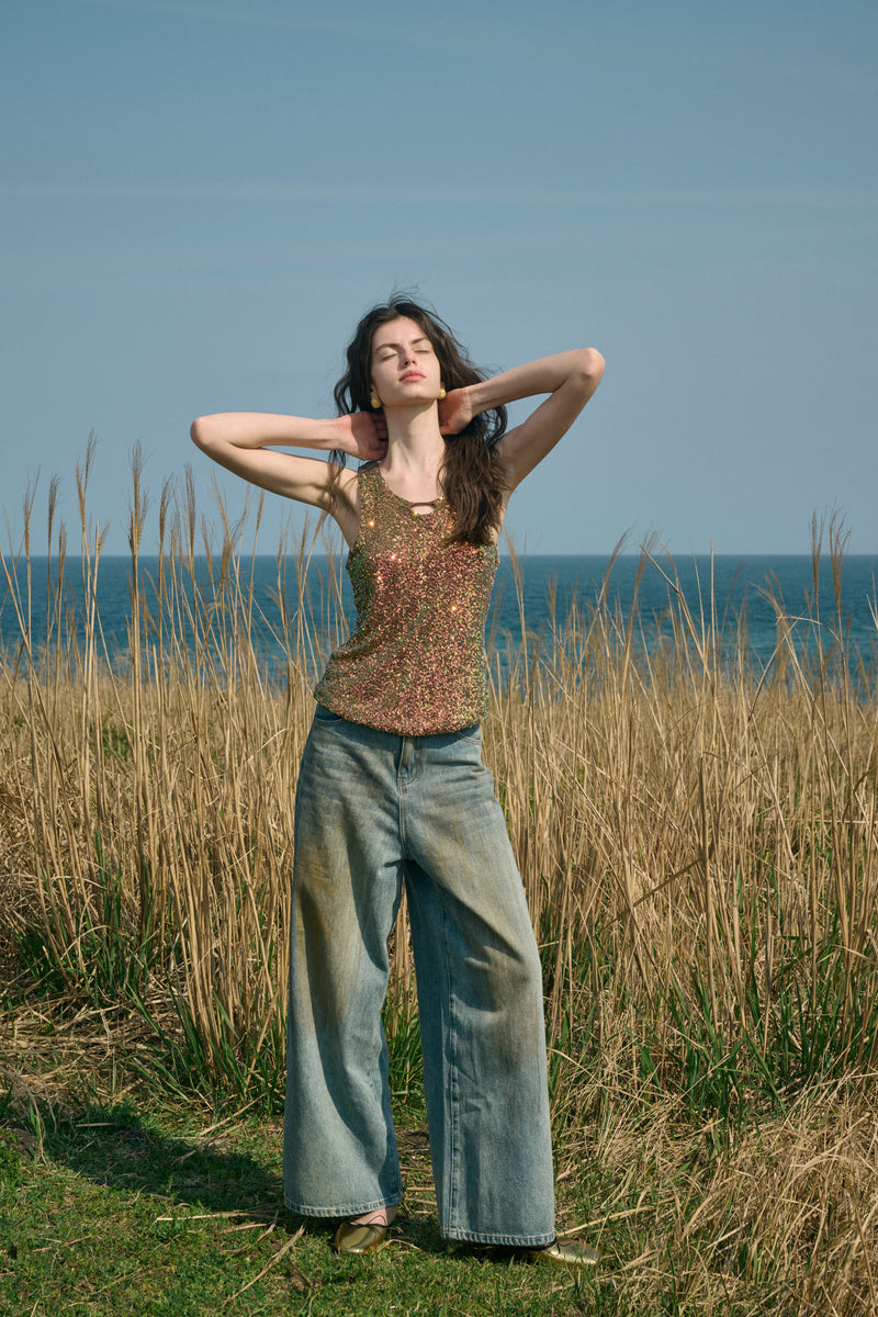 Sequin sparkle tank