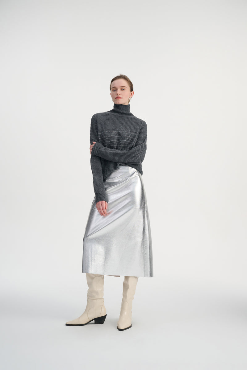 Sequin touch turtleneck sweater