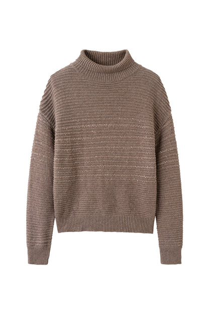 Sequin touch turtleneck sweater