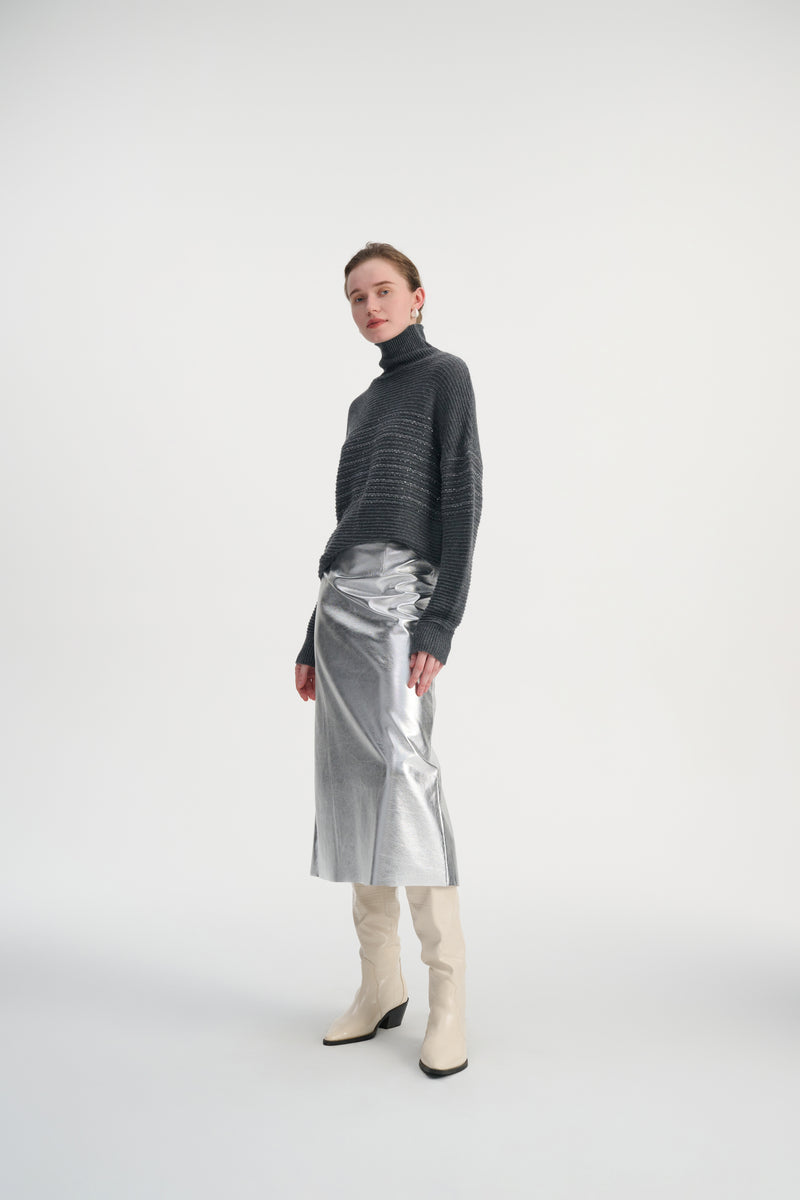 Sequin touch turtleneck sweater