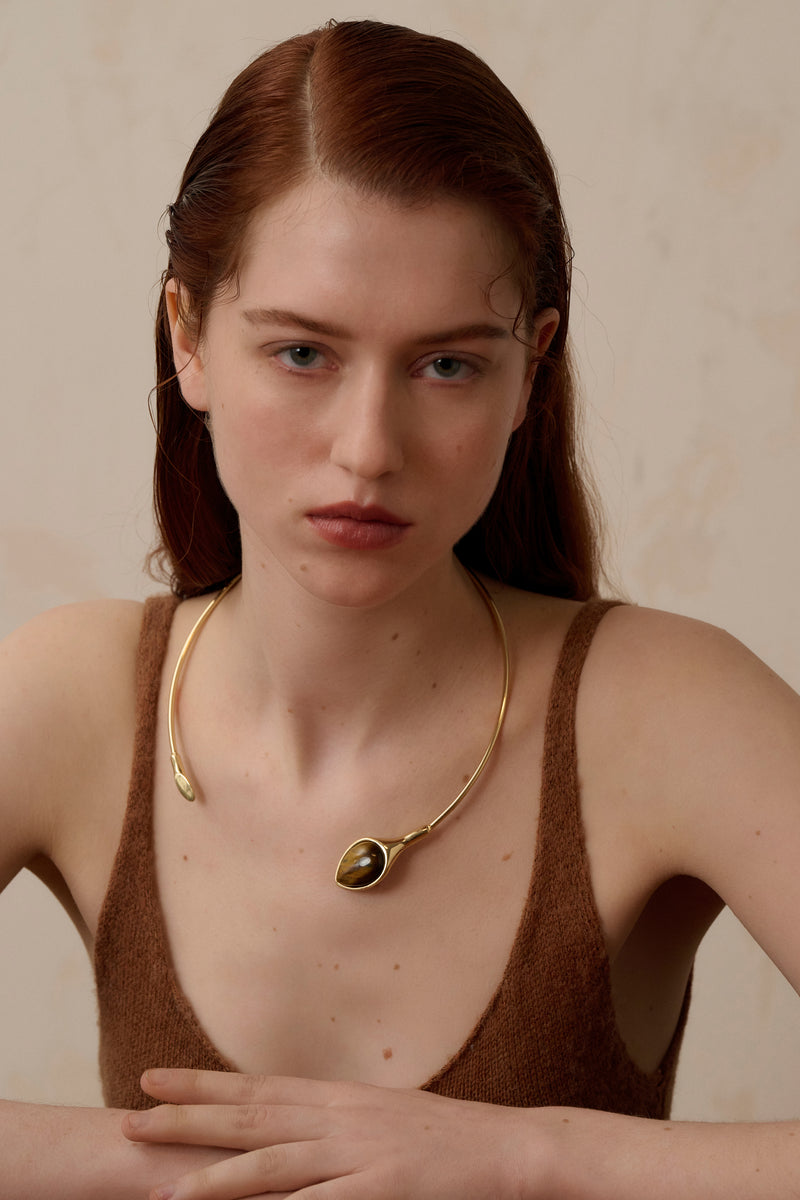Serpent tiger eye necklace