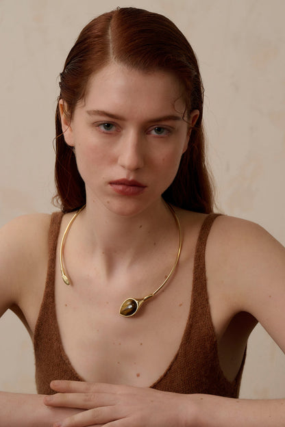 Serpent tiger eye necklace