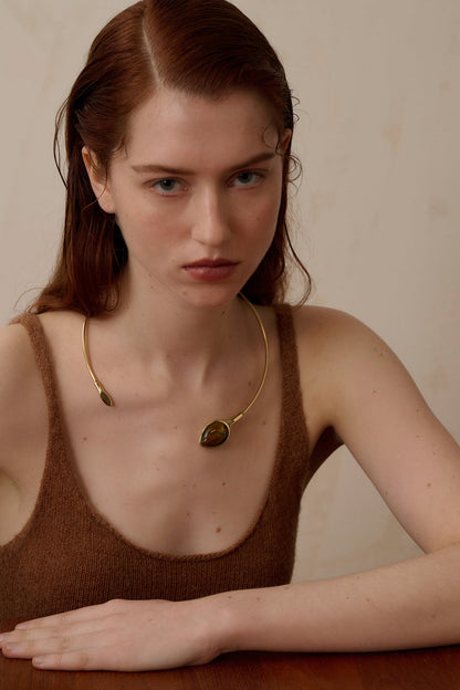 Serpent tiger eye necklace