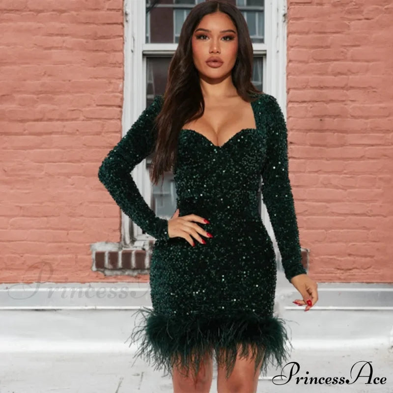 Sexy Luxury High Trendy Waist Short Dress