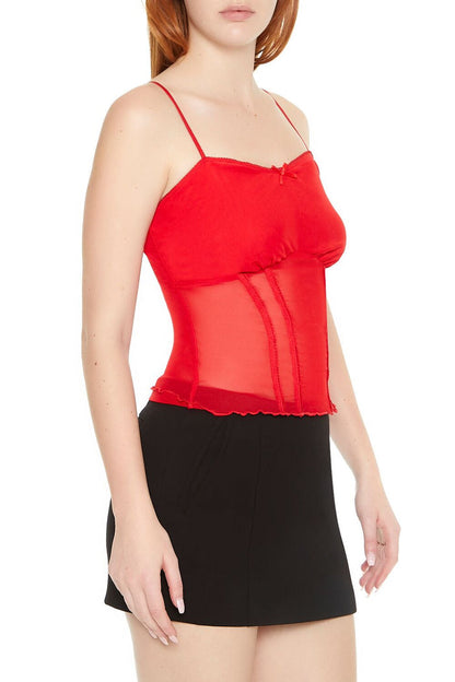 Sheer Mesh Bow Cami