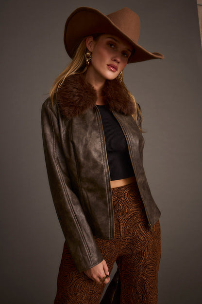 Close-up of the Shop The Look: Western Lux showcasing the fabric texture and design details.