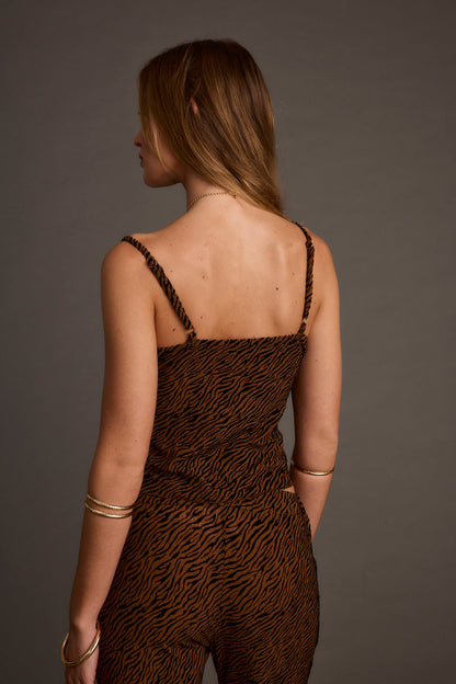 Silver Springs Cognac Zebra Tank paired with complementary accessories for a polished look.
