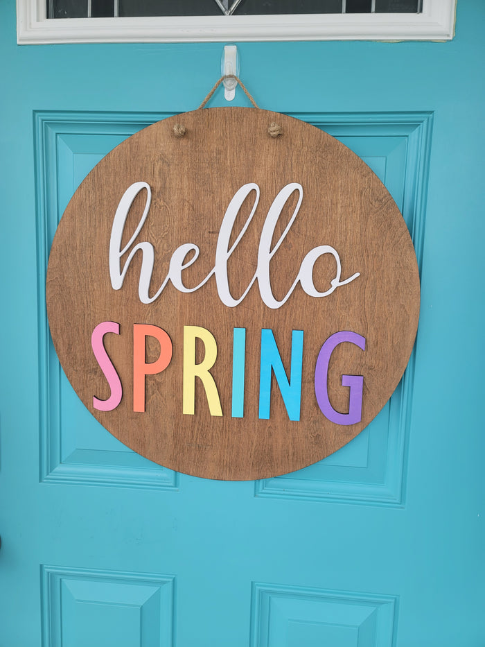 Simple Hello Spring Door Hanger