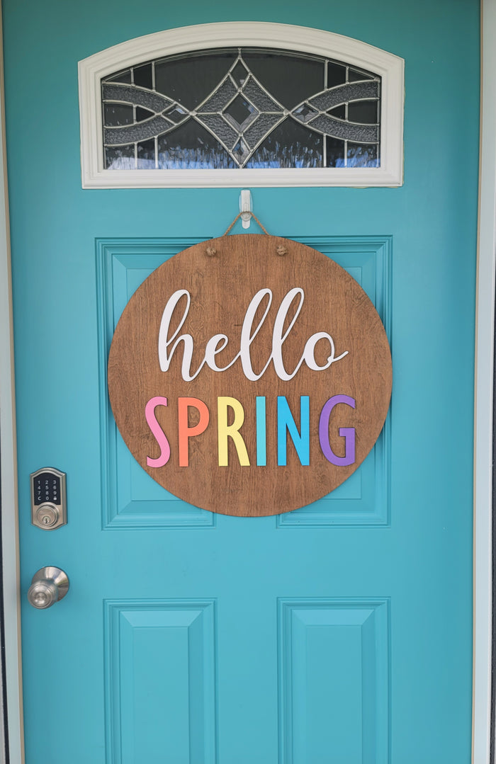 Simple Hello Spring Door Hanger