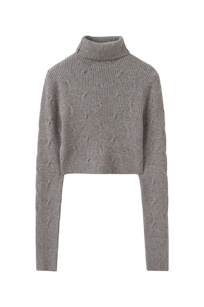 Slim fit cropped turtleneck