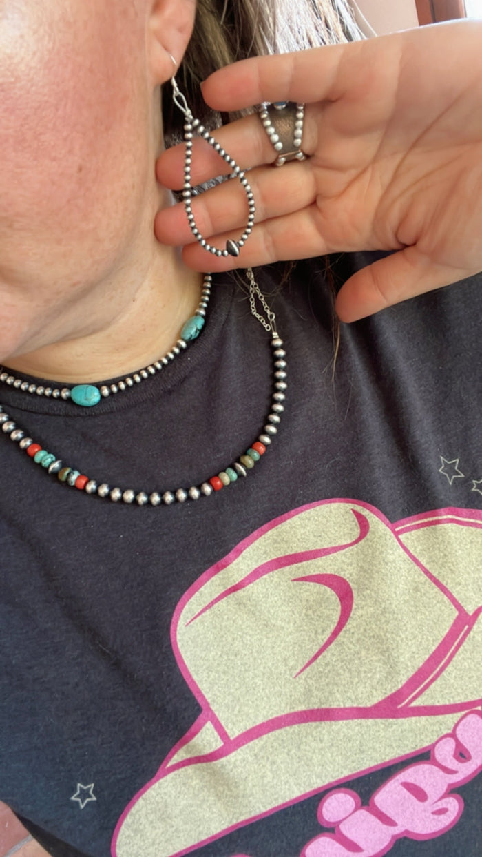 Smaller Sterling Silver Pearls earrings teardrop