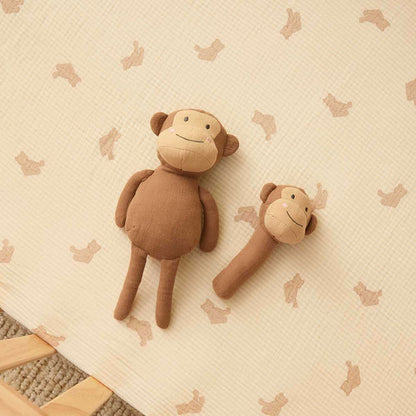 Soft Cotton Monkey Rattle