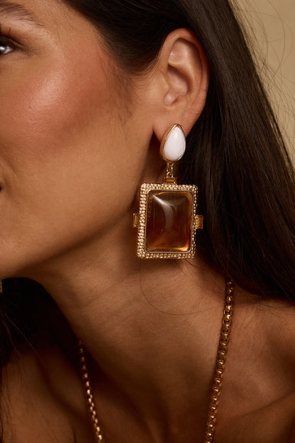 Soleil Amber Statement Earrings