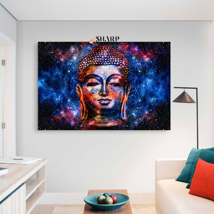 Space Buddha Canvas Wall Art