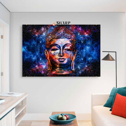 Space Buddha Canvas Wall Art