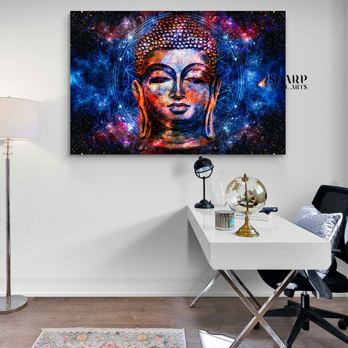 Space Buddha Canvas Wall Art