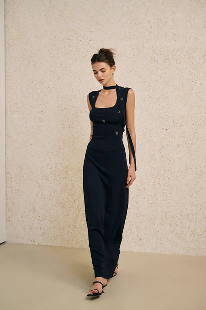 Square neck knit set