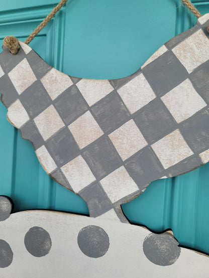 Stacked Cow, Pig & Chicken Door Hanger