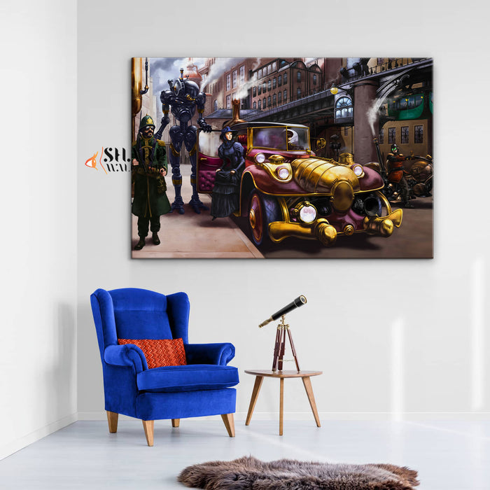 Steampunk Vehicles Wall Art Canvas