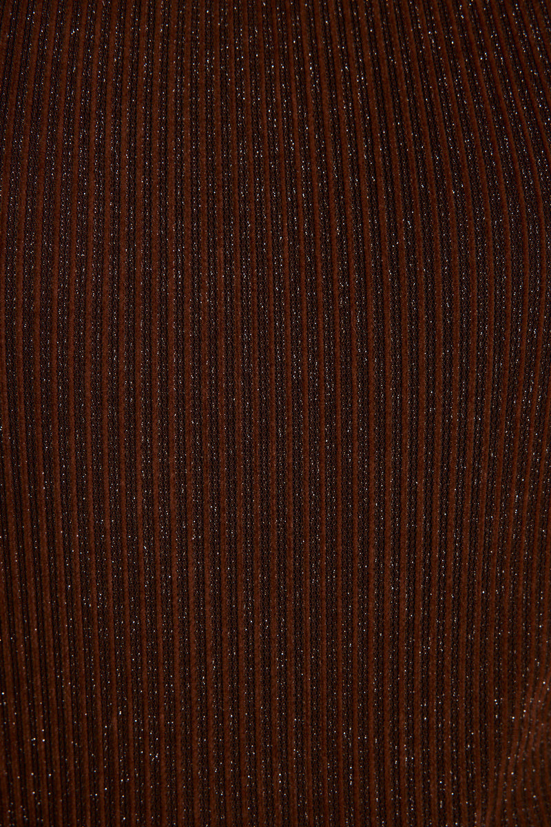 Detail shot of the Stellan Espresso Halter Jumpsuit highlighting the halter elements.
