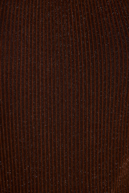 Detail shot of the Stellan Espresso Halter Jumpsuit highlighting the halter elements.