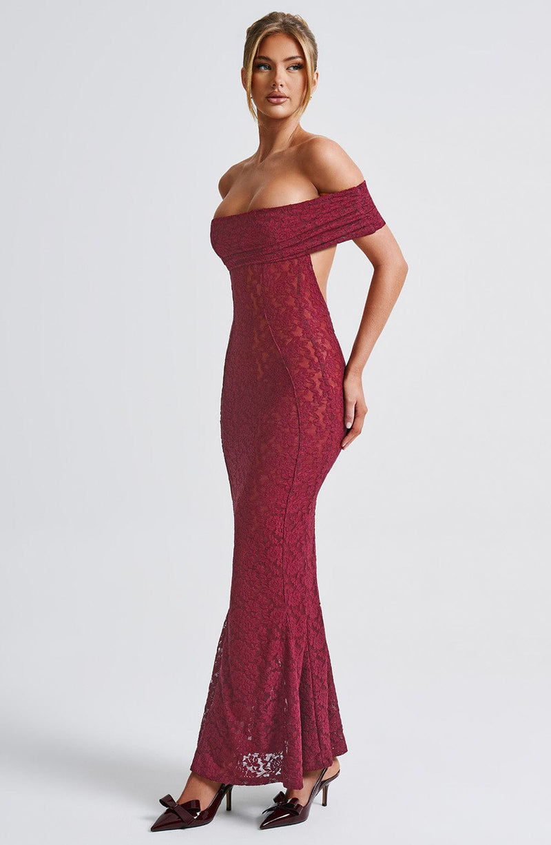 Stephanie Maxi Dress - Burgundy Dress Babyboo Fashion Premium Exclusive Design