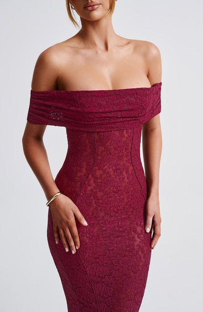 Stephanie Maxi Dress - Burgundy Dress Babyboo Fashion Premium Exclusive Design