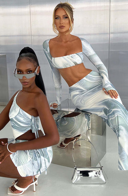 Stormi Top - Grey Haze Print Tops Babyboo Fashion Premium Exclusive Design