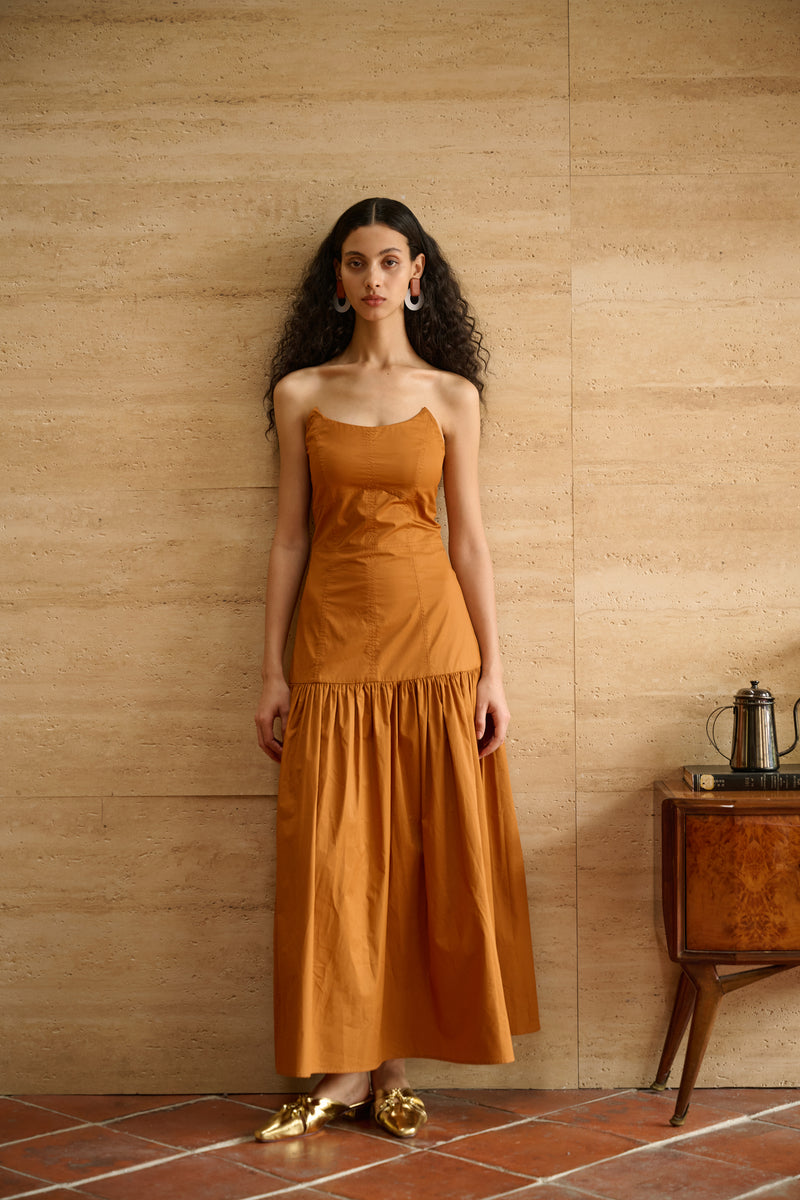 Strapless maxi dress