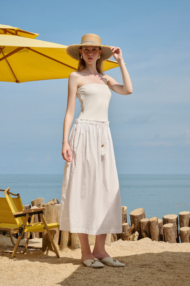 Strapless patchwork dress