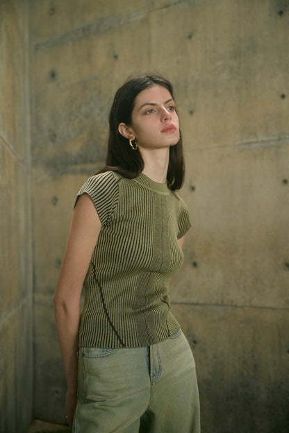 Striped slim fit top