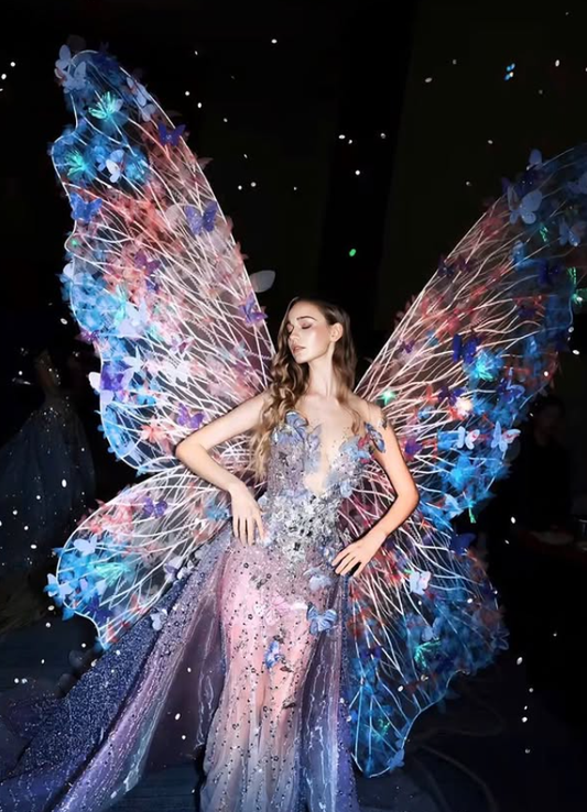Stunning Purple Ball Gown Exquisite Beaded Sequin Tulle Long Prom Dress