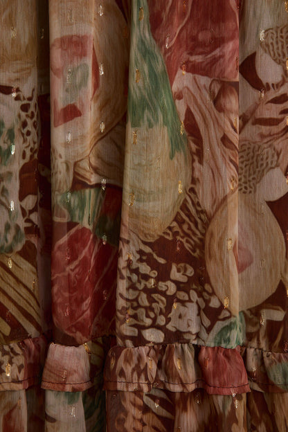 Additional view of the Sundance Rust Multi Printed Maxi Dress from a different perspective.
