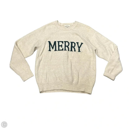 Sweater By Z Supply In Cream & Green, Size: Xs