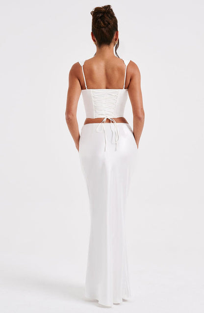 Sydney Maxi Skirt - Ivory Skirt Babyboo Fashion Premium Exclusive Design