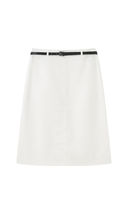 Tailored cotton linen skirt