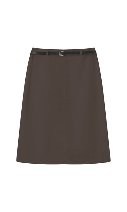 Tailored cotton linen skirt