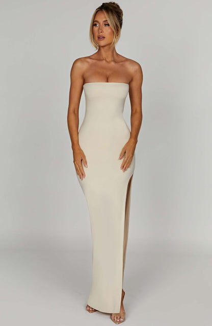 Teyana Maxi Dress - Cream Dress Babyboo Fashion Premium Exclusive Design