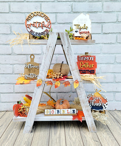 Thanksgiving/ Gobble Tiered Tray Set- wholesale
