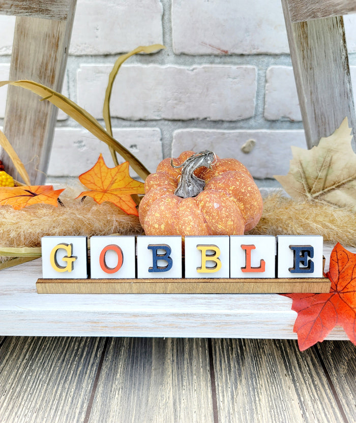 Thanksgiving/ Gobble Tiered Tray Set- wholesale