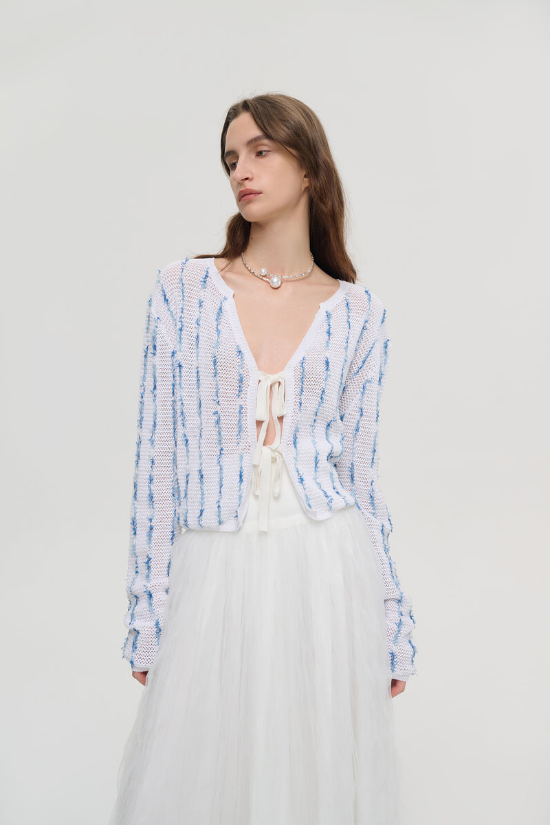 Tie front lightweight cardigan